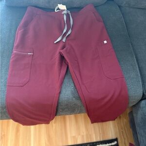 Maroon Scrub Pants with Pockets